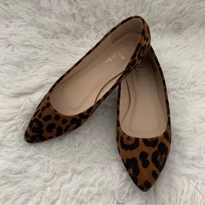 Suede Leopard Print Flats • Size 7.5